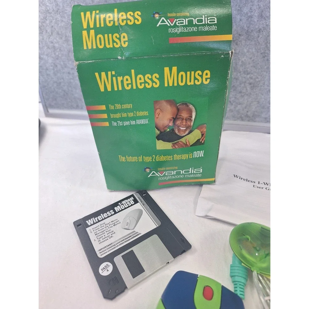 Pharma Promo Wireless Mouse Floppy Disk Medical Collectible